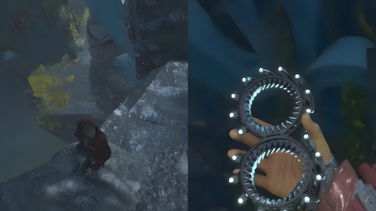 Chitauri Sear Cuffs collectible in Marvel's Guardians of the Galaxy game, featuring detailed alien tech and energy effects.