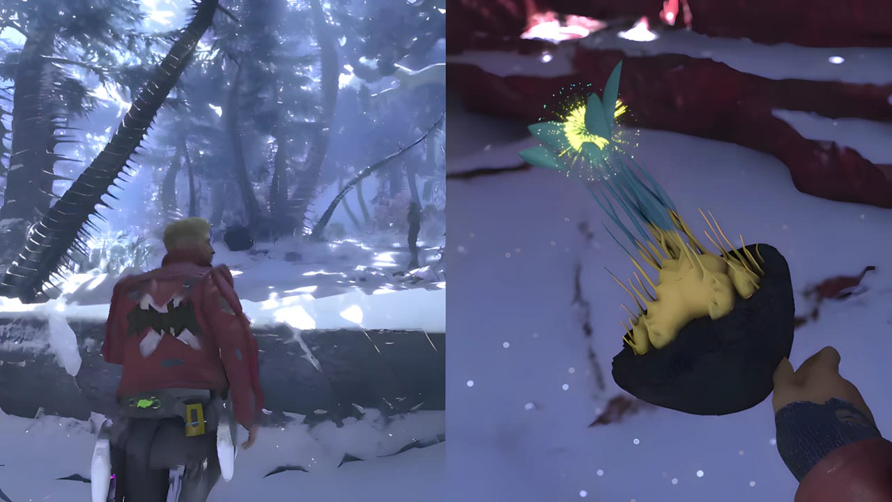 Marvel's Guardians of the Galaxy Deeproot Plant collectible 3D model with bioluminescent lighting in-game render.