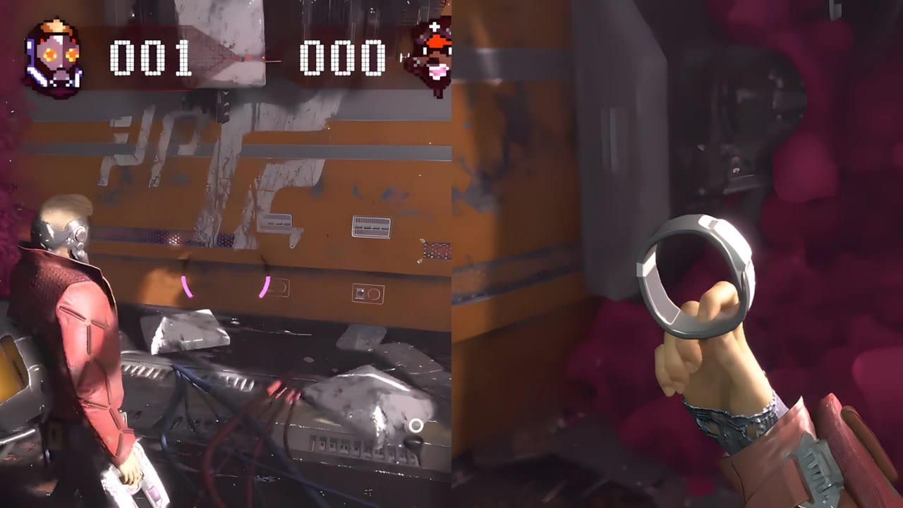 Marvel's Guardians of the Galaxy Ravager Comm-Bracelet collectible prop with weathered metallic finish and LED accents.