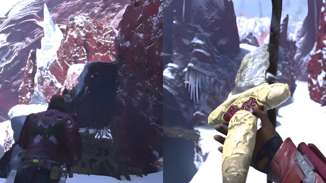 Xatar's Blade collectible weapon from Marvel's Guardians of the Galaxy, featuring glowing red energy and metallic detail.