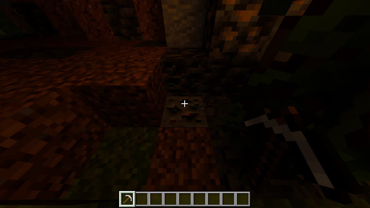 Minecraft copper ore blocks underground in high-res ray-traced cave environment for Copper Golem crafting tutorial.