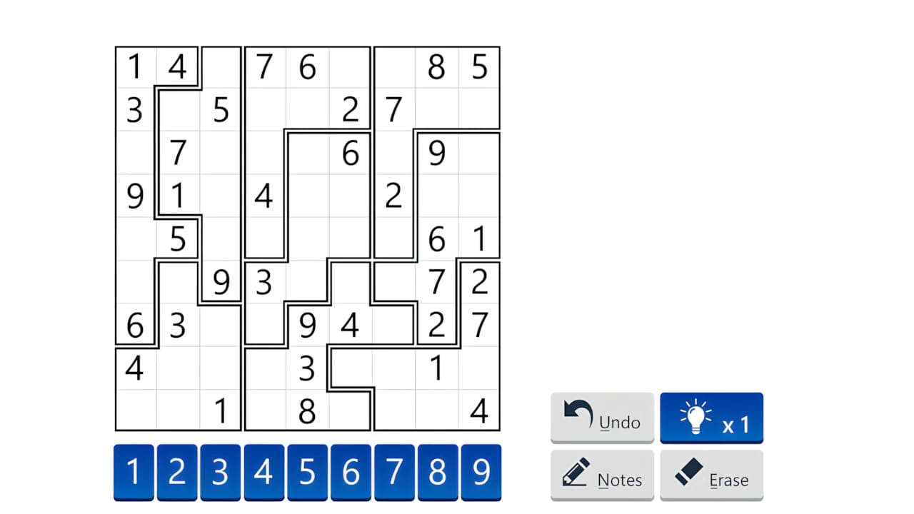 Mobile Solitaire Sudoku game featuring irregular grid mode on a high-performance smartphone display interface.