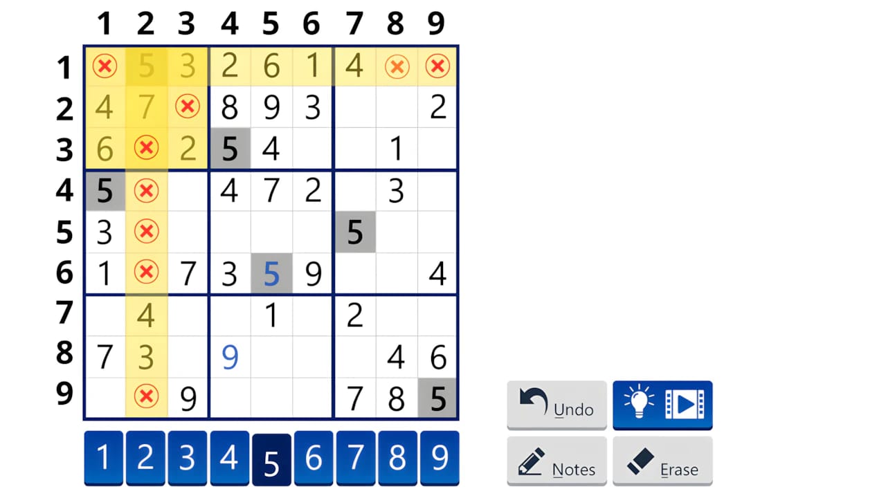 Sudoku board layout showing quadrant, row, and column elimination logic for high-performance puzzle gaming.