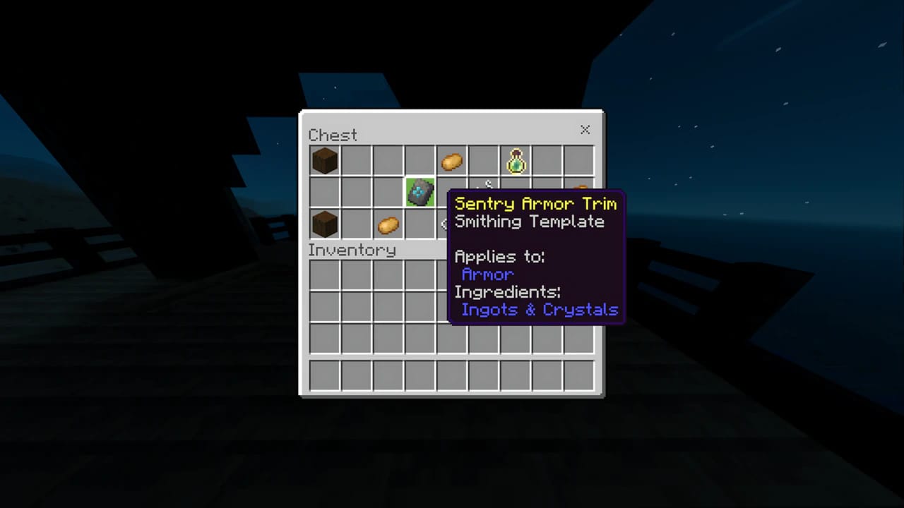 Found in Pillager Outposts, obtained from the single loot chest inside the tower (~25% chance).