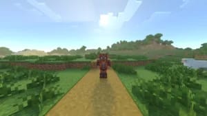 Minecraft armor trims and smithing templates on netherite gear, showcasing character customization and game visuals.